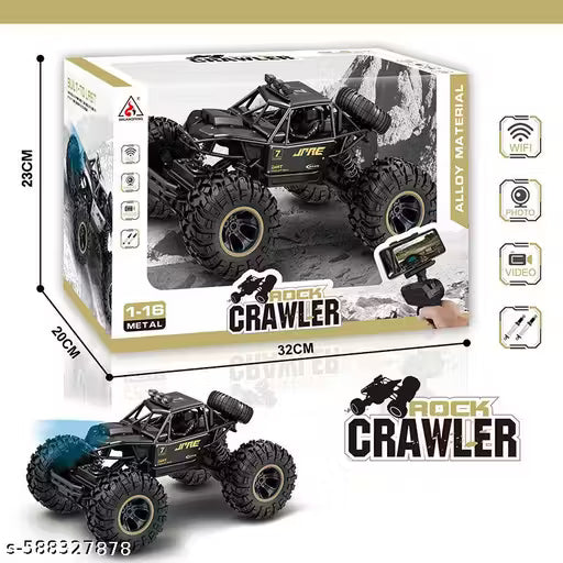 Aaron Toys 1:18 Remote Control Monster Car | 2WD Rock with 480p Camera, Mist Spray, Rechargeable Off-Road Metal Climbing Truck (Multicolor)