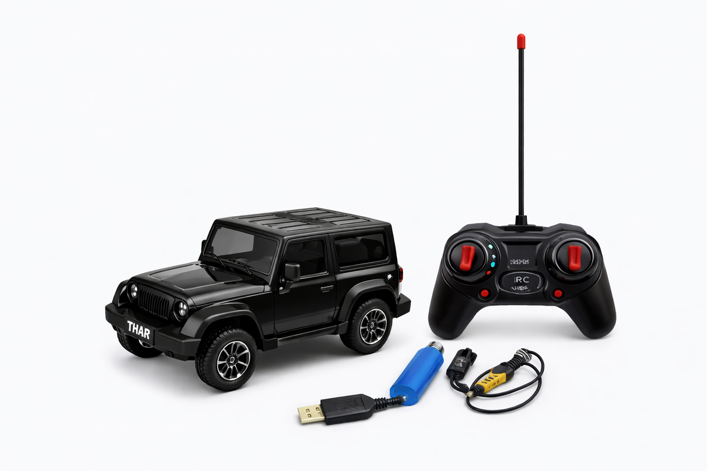 Remote Control Thar with Led Lights and Song/USB Rechargable Vehicle Toy Car for Kids