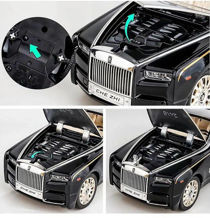 1:32 Scale Rolls Royce Phantom Pull Back Toy Car with Openable Doors, Lights & Music – Premium Die-Cast Model for Kids