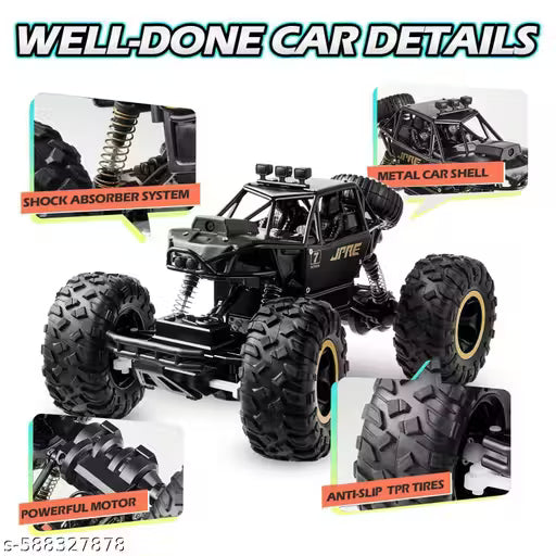 Aaron Toys 1:18 Remote Control Monster Car | 2WD Rock with 480p Camera, Mist Spray, Rechargeable Off-Road Metal Climbing Truck (Multicolor)