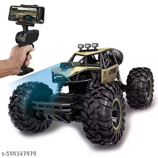Aaron Toys 1:18 Remote Control Monster Car | 2WD Rock with 480p Camera, Mist Spray, Rechargeable Off-Road Metal Climbing Truck (Multicolor)