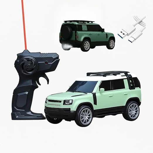 RC Defender SUV Car | 2.4GHz Remote Control Off-Road Vehicle | LED Light Spray RC Car for Kids