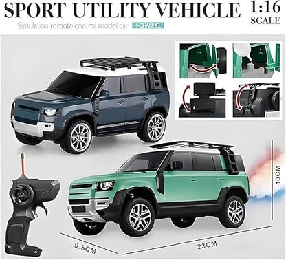 RC Defender SUV Car | 2.4GHz Remote Control Off-Road Vehicle | LED Light Spray RC Car for Kids