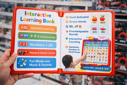 NHR Interactive Musical Early Learning Book for Kids with Sound, Phonics & Touch Features – Talking English Educational Audio Book for Toddlers (2+ Years)