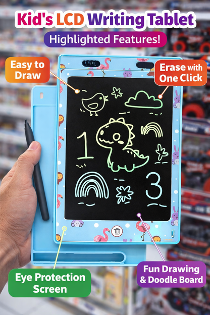 Kids LCD Writing Tablet | Colorful Drawing Pad for Kids | Reusable Digital Slate with Stylus