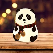 Panda Night Light – Cute Rechargeable 7-Color Silicone Lamp (Open Eye)